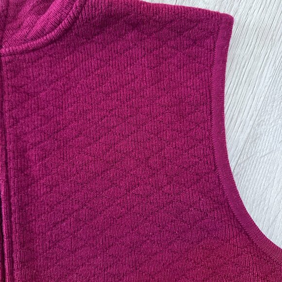 Women's Woolrich Quilted Wool Sweater Vest sz M - Red - Picture 2 of 11